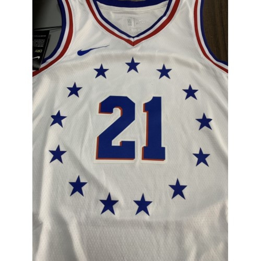 Men's Philadelphia 76ers Joel Embiid #21 White Swingman Jersey - City Edition-Pro Kit Vault | Brand New 26/27 Sports Jerseys